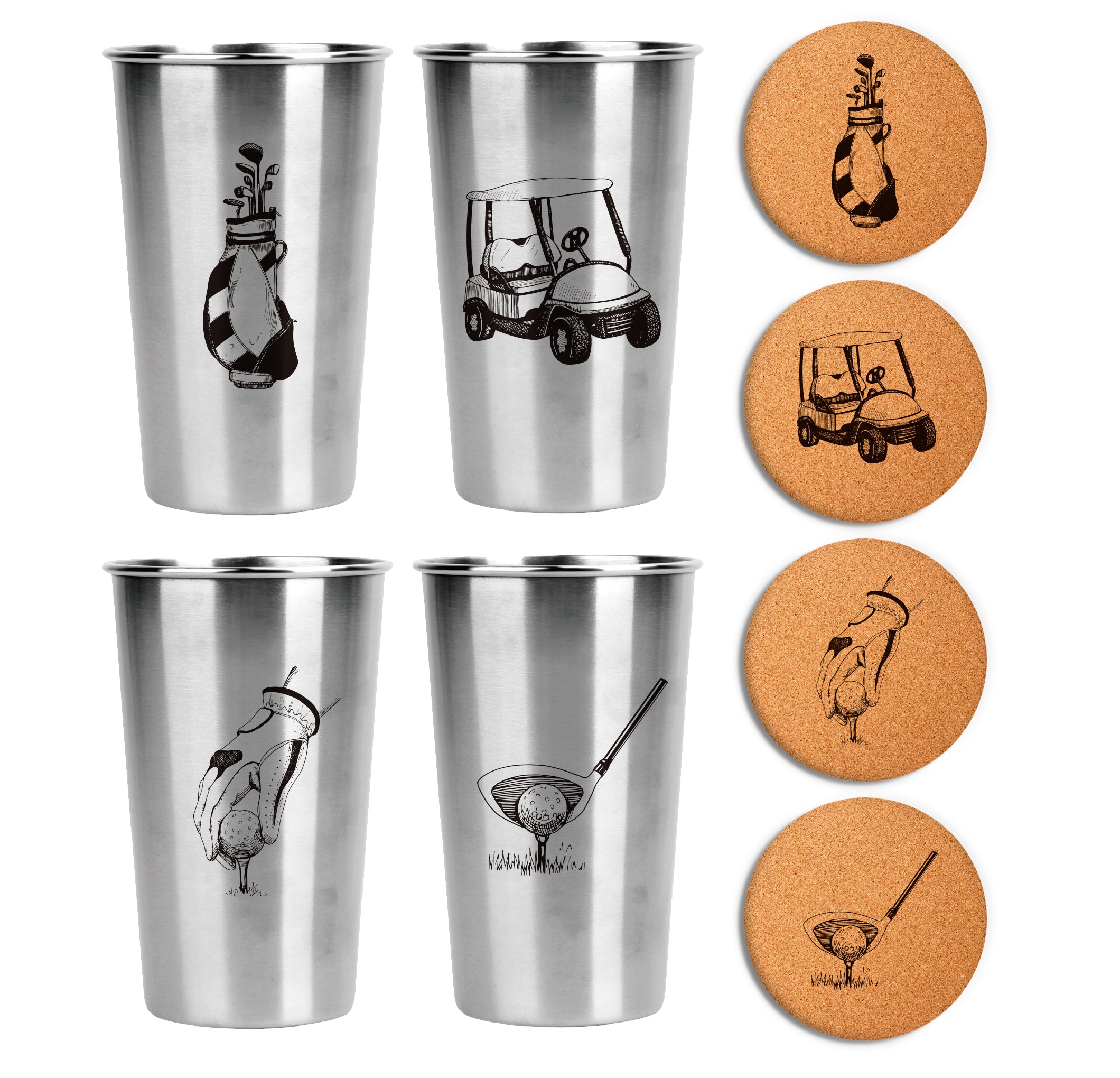 Golf Gift Set (Cups + Coasters) – Magic Pine