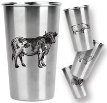 Load image into Gallery viewer, *NEW!* Stainless Steel Pint Cups - Farm Animals (Set of 4)