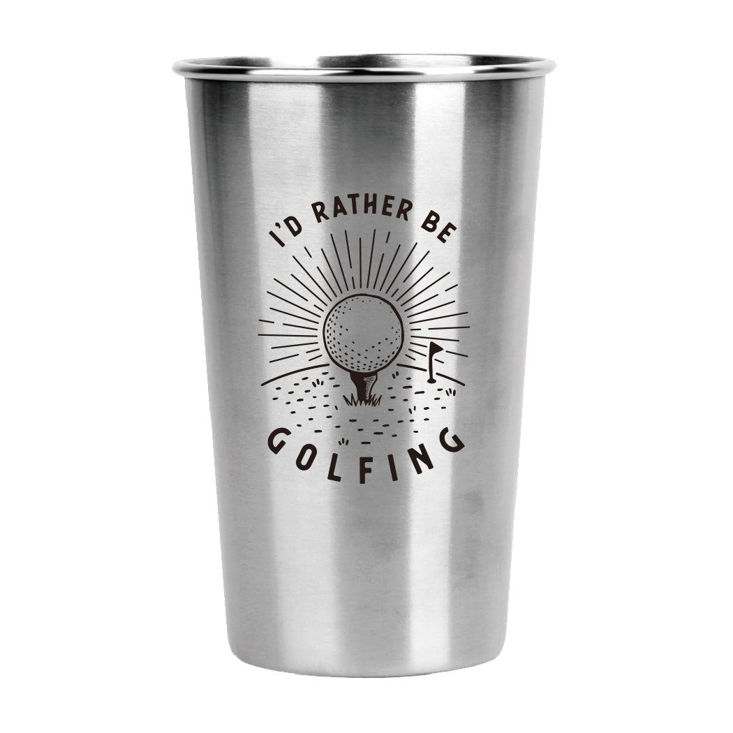 Rather Be Golfing Beer Can Shaped Pint Glass for Beer Unique