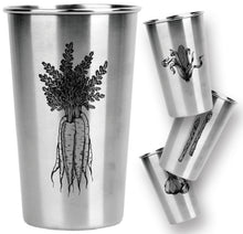 Load image into Gallery viewer, *NEW!* Stainless Steel Pint Cups - Garden Vegetables (Set of 4)