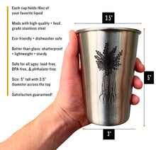 Load image into Gallery viewer, *NEW!* Stainless Steel Pint Cups - Garden Vegetables (Set of 4)