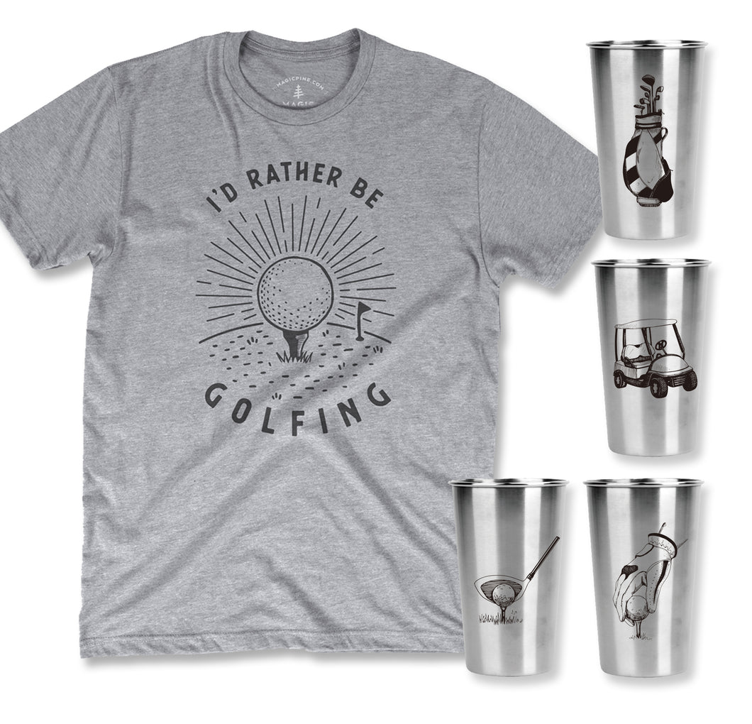 I'd Rather Be Golfing Combo Pack (Tee + Cups)