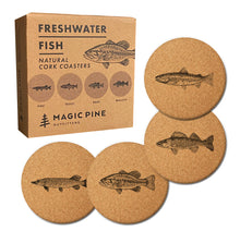 Load image into Gallery viewer, Cork Coasters - Freshwater Fish Series (Set of 4)
