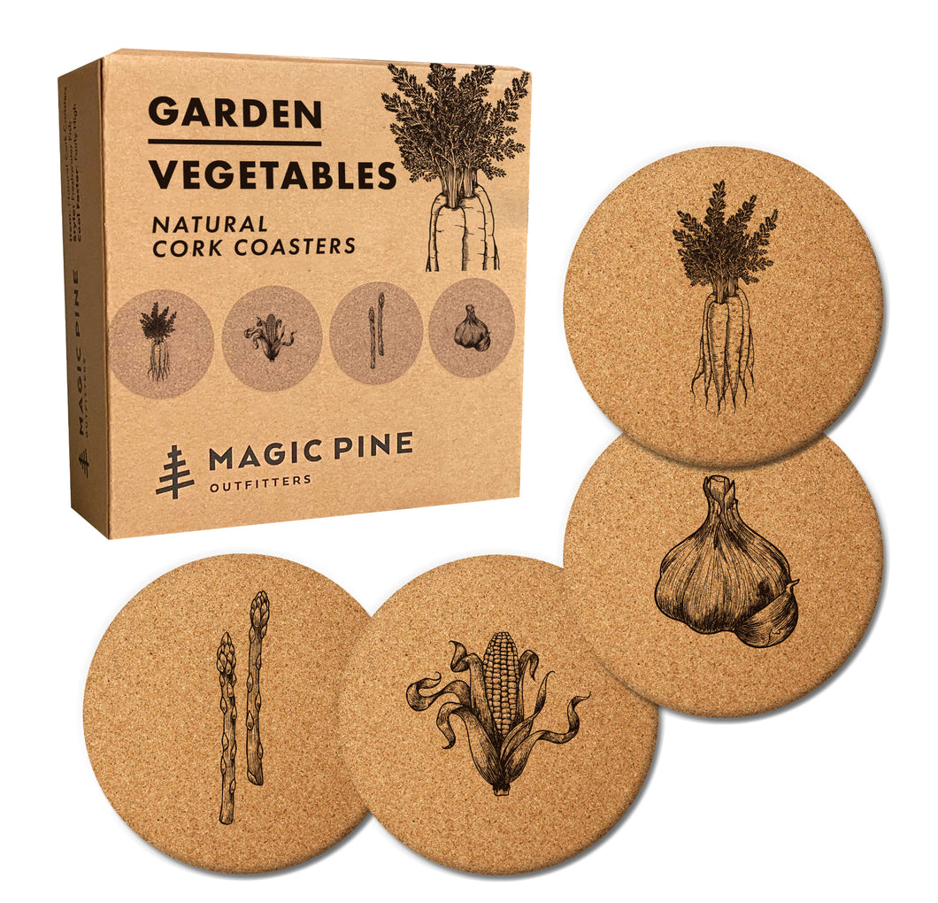 *NEW* Cork Coasters - Garden Vegetable Series (Set of 4)