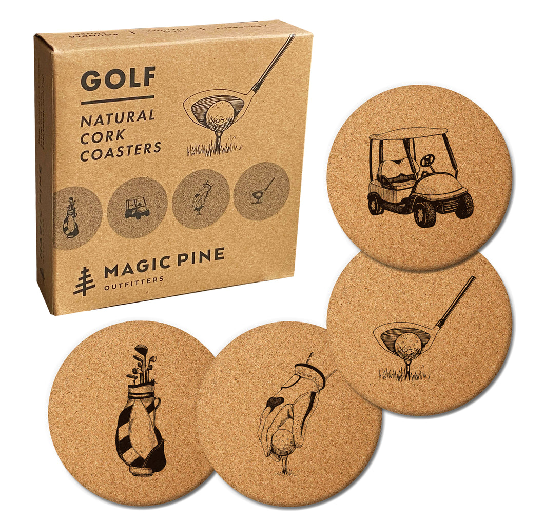 Cork Coasters - Golf Series (Set of 4)