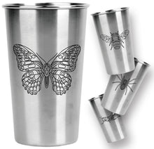 Load image into Gallery viewer, *NEW!* Stainless Steel Pint Cups - Bug Series (Set of 4)
