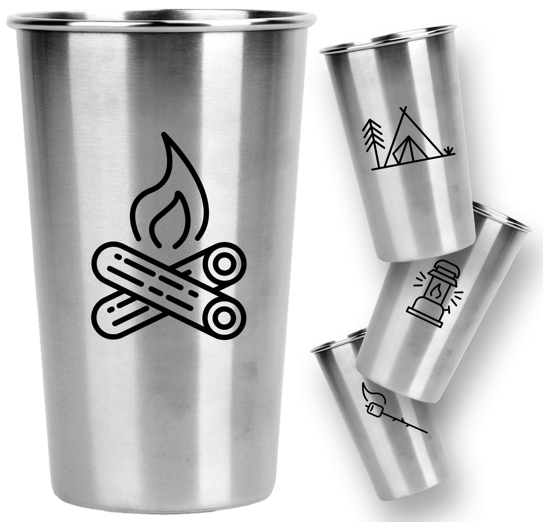 *NEW!* Stainless Steel Pint Cups - Camping (Set of 4)