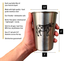 Load image into Gallery viewer, *NEW!* Stainless Steel Pint Cups - Farm Animals (Set of 4)
