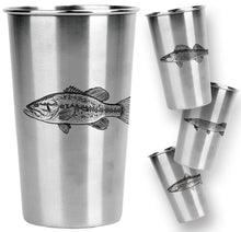 Load image into Gallery viewer, Stainless Steel Pint Cups - Freshwater Fish Series (Set of 4)
